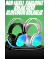 Yeni Nesil Kulak Üstü Kablosuz Uzun Ömürlü RGB Işıklı Bluetooth Kulaklık