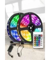 Yeni Nesil RGB Işıklı 10Metre Şerit Led Kumandalı Şarj Edilebilir