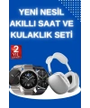 Yeni Nesil Sesli Görüşme Akıllı Saat ve Powerbank Çoklu Şarj Girişli Bluetooth Kulaklık Nabız Ölçer
