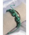 Yeşil Renk Deri İpli Erkek Bileklik