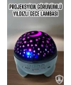 Yıldız Yansıtmalı Projeksiyon Gece Lambası Şarjlı Taşınabilir