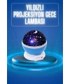 Yıldızlı Gece Lambası Mor Projeksiyon Görünümlü Masa Lambası Renk Değiştirebilen