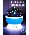 Yıldızlı Gökyüzü Projeksiyon Gece Lambası Hareketli Işık Şovu