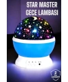 Yıldızlı Gökyüzü Projeksiyon Gece Lambası Hareketli Işık Şovu