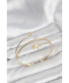 Yıldızlı Model Pirinç Gold Renk Kadın Bileklik