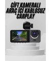 Yol Kayıt Araç Kamerası HD DVR 3 Kameralı 2.0in Ekranlı Ön İç Arka