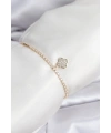 Yonca Model Zirkon Taşlı Gold Renk Asansörlü Su Yolu Bileklik