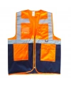 Yönetici İkaz Yeleği Turuncu/Lacivert  XL Beden