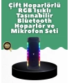 Yüksek Ses Güçlü Kablosuz Hoparlör  Karaoke Mikrofonlu