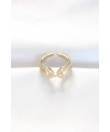 Zirkon Taşlı Gold Renk Ayarlanabilir Yüzük