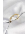 Zirkon Taşlı Pirinç Gold Renk Kadın Yüzük