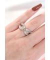 Zirkon Taşlı Silver Renk Ayarlanabilir Yüzük