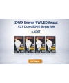 ZMAX Energy 9W LED Ampul E27 Duy 6500K Beyaz Işık 720 Lümen 60W Eşdeğer Enerji Tasarruflu 4 Adet