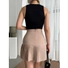Altı pliseli mini etek