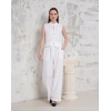 Broşlu yelek pantolon takım beyaz s255821