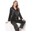 Gizotti Saten Pijama Takımı Siyah