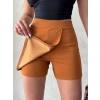 Kapaklı şort etek camel s208