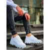 KB-056 Kuback Beyaz Cilt Beyaz Yüksek Taban Günlük Spor Ayakkabı