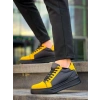KB-X46 Kuback Siyah Sarı Yüksek Siyah Taban Günlük Spor Ayakkabı
