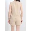Şortlu Ayrobin takım bej