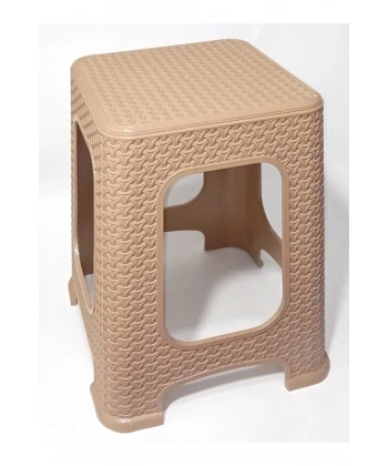 1 Adet Küçük Kahve Kir Tutmaz 30 cm Tabure Hasır Örgü Oturak Alt Kuşaklı Sağlam Dizayn