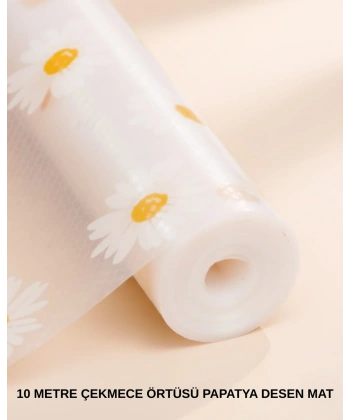 10 Metre Papatya Desenli Yapışmaz Kaydırmaz Çekmece Örtüsü