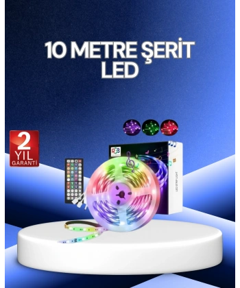 10 Metre Smart Şerit Led Bluetooth Telefon Kontrollü USB Enerjili