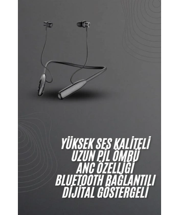 100 Saat Bluetooth Kulaklık Dijital Göstergeli ANC Özelliği Kablolu