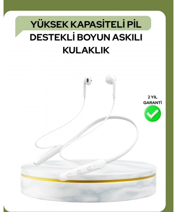 100 Saat Pil Ömrü Boyun Askılı Bluetooth Kablosuz Kulaklık