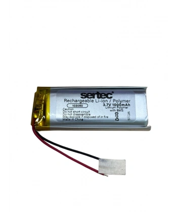 Sertec 102050 3.7V 1000mAh Li-Polymer Pil (Devreli/1.5A)