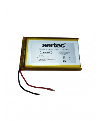 Sertec 105080 3.7V 5000 mAh Li-Polymer Pil (Devreli/1.5A)