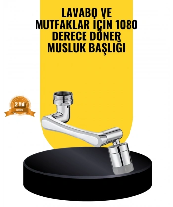 1080° Dönebilen Musluk Başlığı 2 Su Modlu Ayarlanabilir Esnek Tasarım