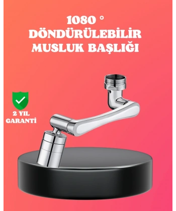 1080° Dönebilen Püskürtme Filtreli Musluk Başlığı Su Tasarruflu