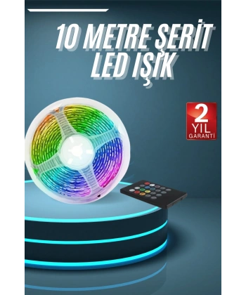 10M Şerit Led İç Mekan Renkli Rgb Şerit Led Kumandalı