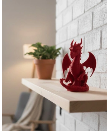 12 cm Kırmızı Ejderha Figürü Koleksiyonluk Dekoratif Biblo