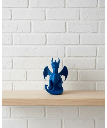 12 cm Mavi Ejderha Figürü Koleksiyonluk Dekoratif Biblo