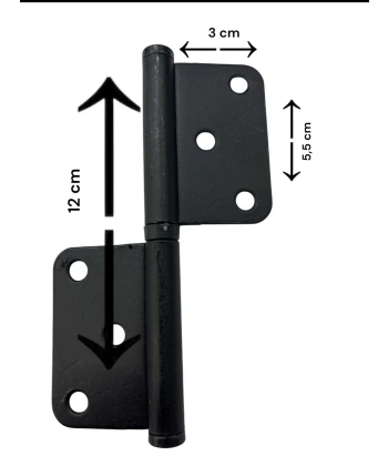 12 cm Siyah Yönsüz Cerman Menteşe