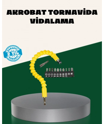 12 Parça Akrobat Bits Seti Çok Amaçlı Vidalama Dayanıklı Çelik