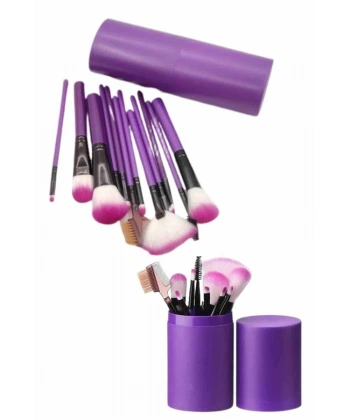 12 Parça Makyaj Fırça Seti Profesyonel Fondöten Allık Far Kontür Fırçası