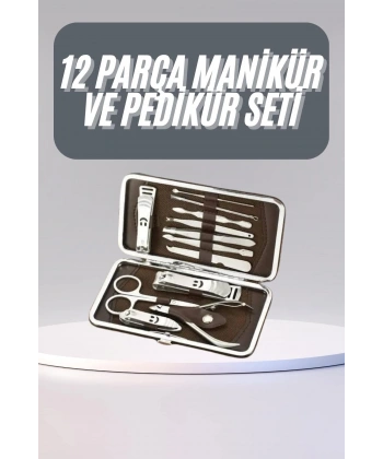 12 Parça Manikür Pedikür Seti Tırnak Bakımı Nasır Temizleme El Ayak Bakımı