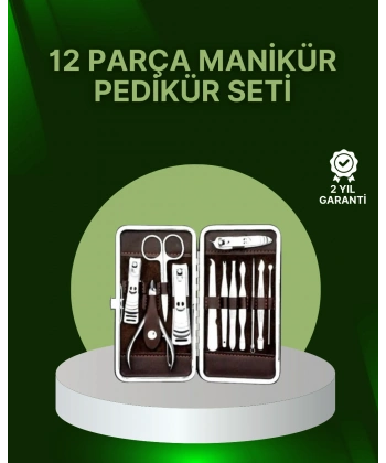 12 Parçalık Özel Deri Çantalı Kişisel Bakım Seti