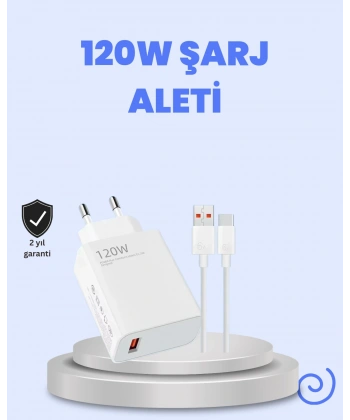 120 Watt Turbo Şarj Cihazı  Redmi Note 10 11 12 Uyumlu