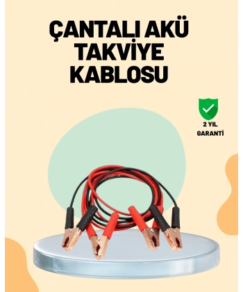 1200 Amper Jumper Kablo 2 Metre Bakır Uçlu Araç Takviye Seti