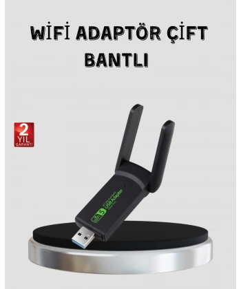 1200 Mbps Dual Band WiFi Adaptör – 5.8G & 2.4G Çift Antenli