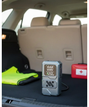 12.000 mAh Akü Takviye Destekli LED Işıklı Araç Kompresörü