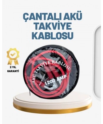 1200A Güçlü Akü Takviye Kablosu 2m Büyük Maşalı Acil Yardım