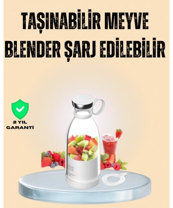 1200mAh Şarjlı, Hafif ve Pratik Taşınabilir Blender