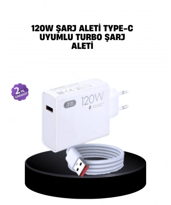 120W Mi Turbo Destekli Hızlı Şarj Cihazı Type-C Uyumlu Akım Korumalı