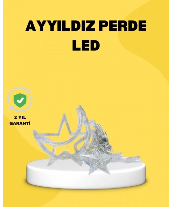 126 LED’li Yıldız Ay Perde Işık Prizden Çalışan Dekoratif Aydınlatma