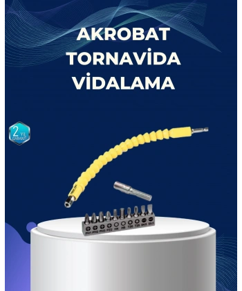 12’li Akrobat Bits Vidalama Seti Esnek Uç Çok Yönlü Kullanım